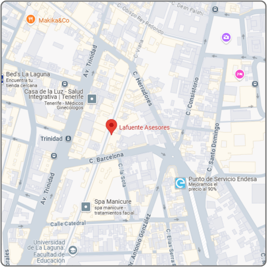 Mapa de ubicación de Lafuente Asesores en La Laguna, Tenerife